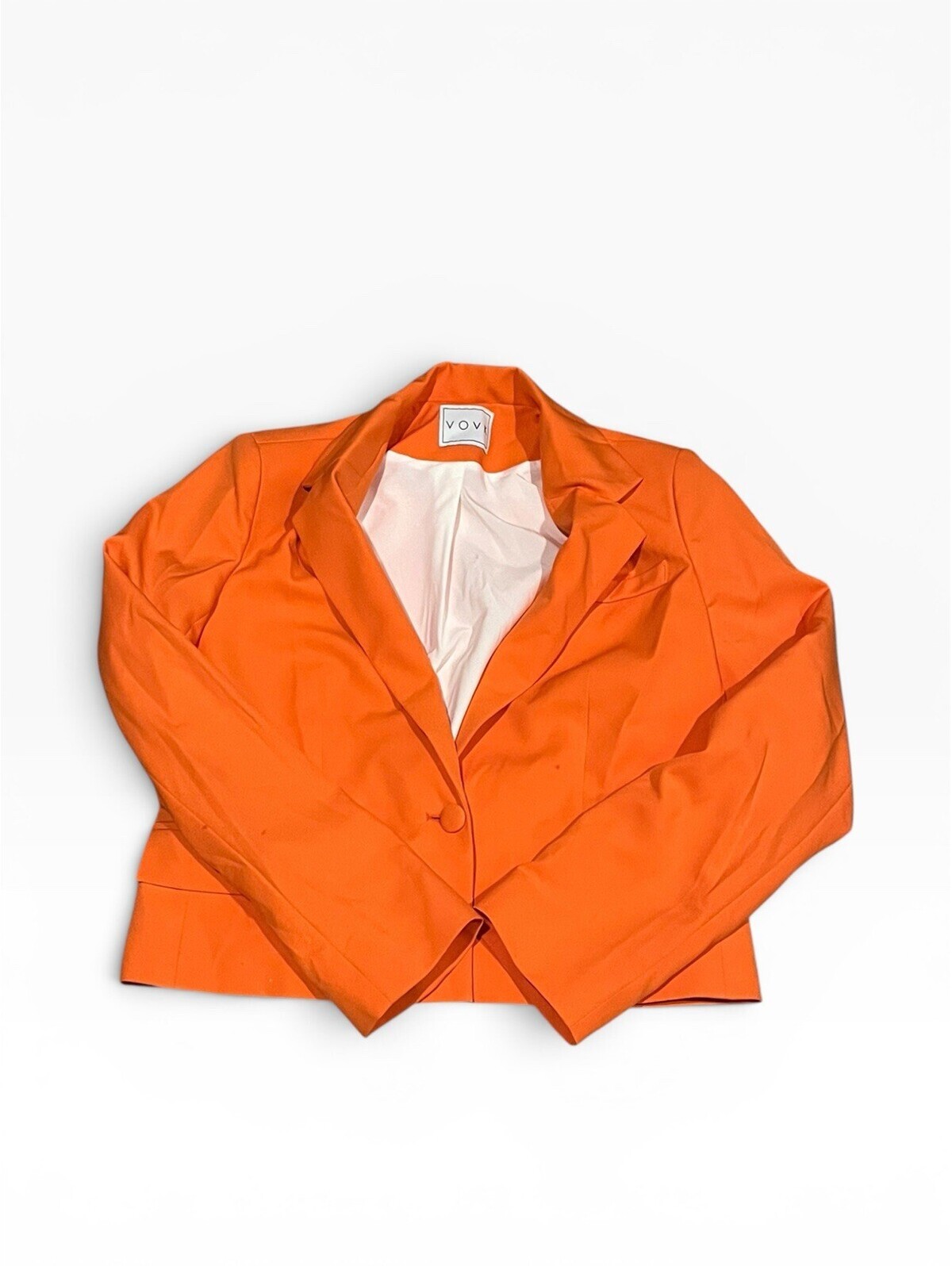 Vovk Womens Orange Cropped Blazer Size M Stretch Made In Ukraine